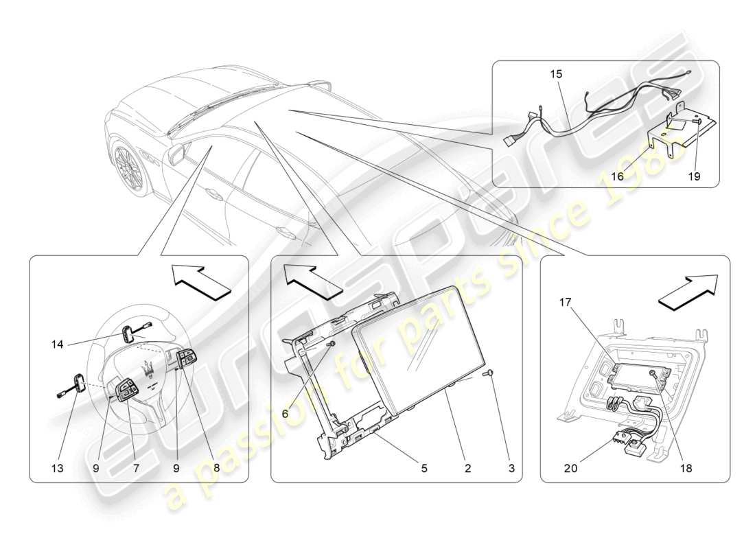 maserati quattroporte (2018) diagramme des pièces du système informatique