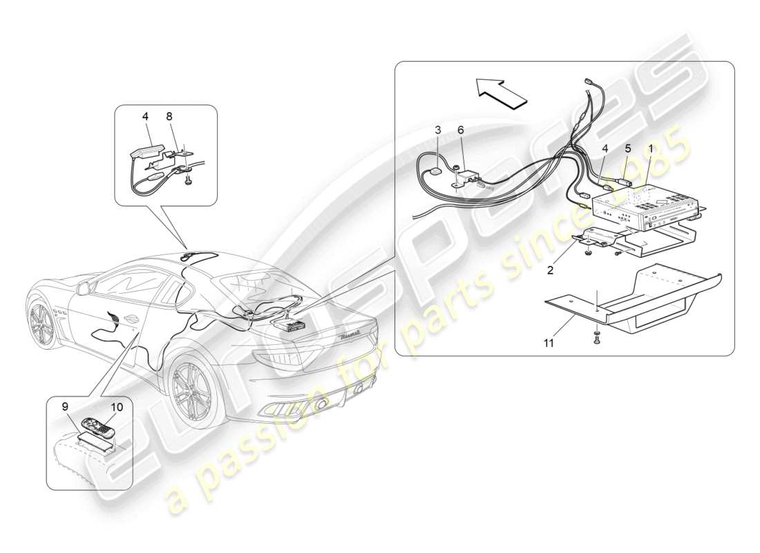 maserati granturismo mc stradale (2011) diagramme des pièces du système informatique