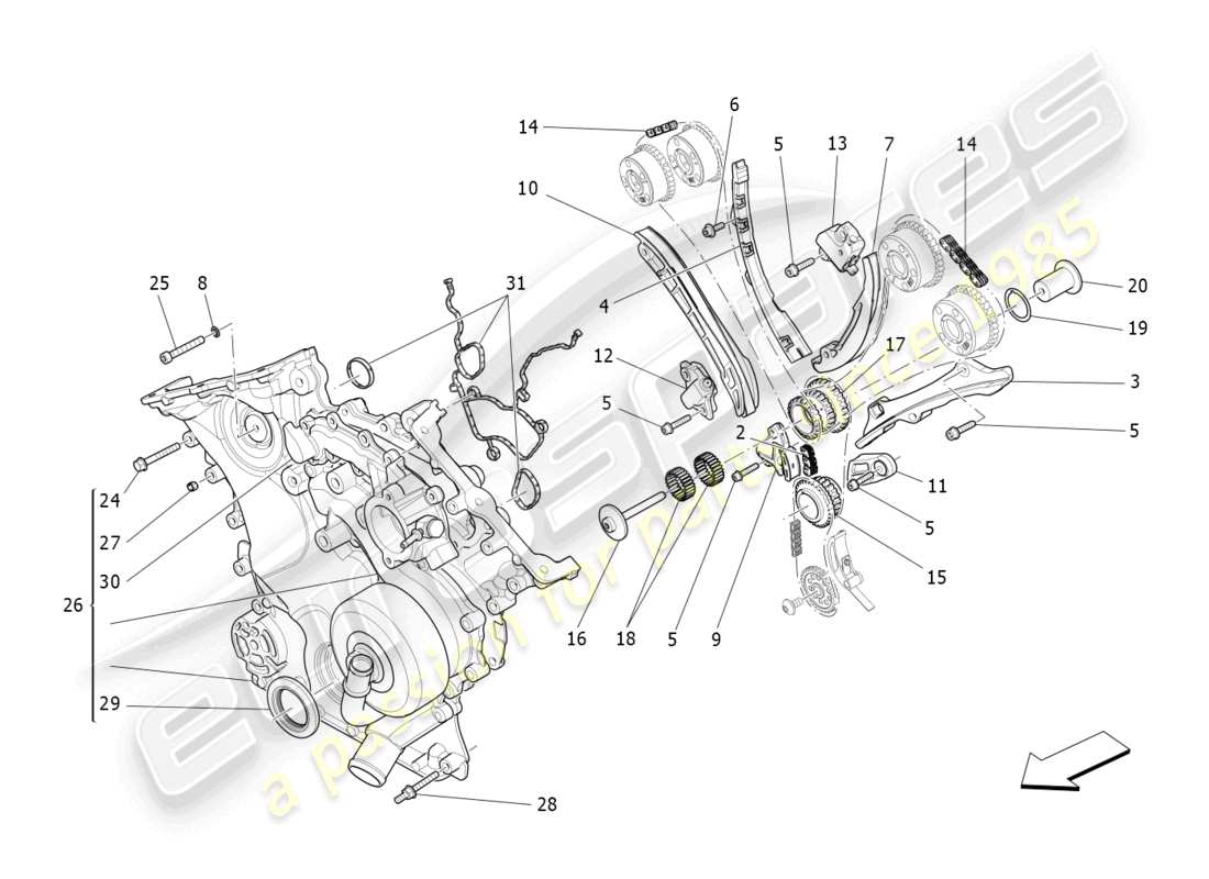 maserati levante modena (2022) schéma des pièces de distribution