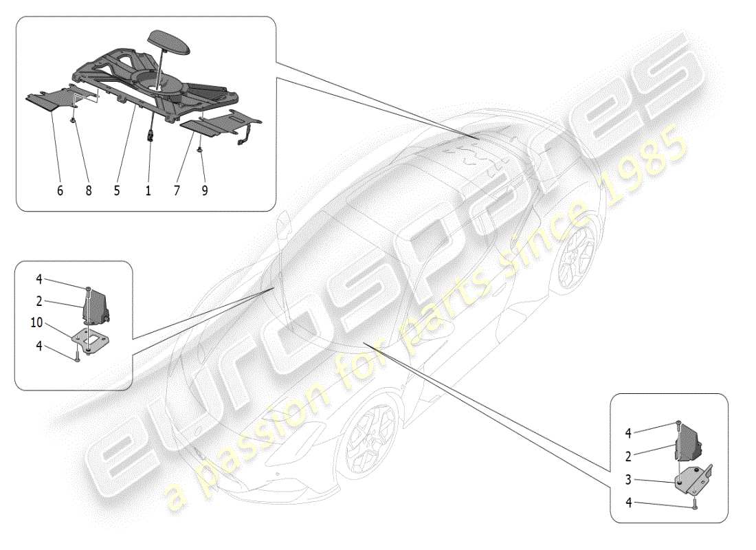 maserati mc20 (2024) système de réception et de connexion schéma des pièces