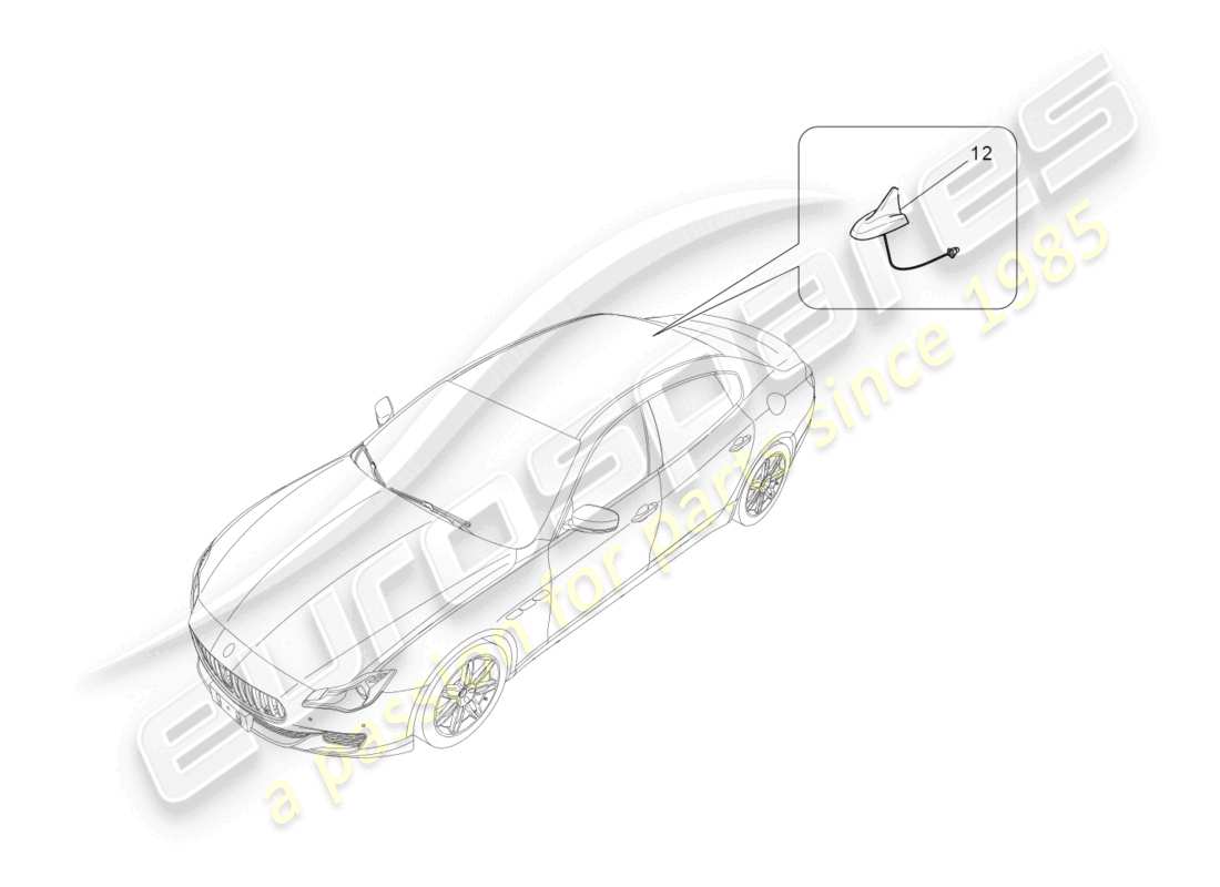 maserati quattroporte (2018) schéma des pièces du système de réception et de connexion