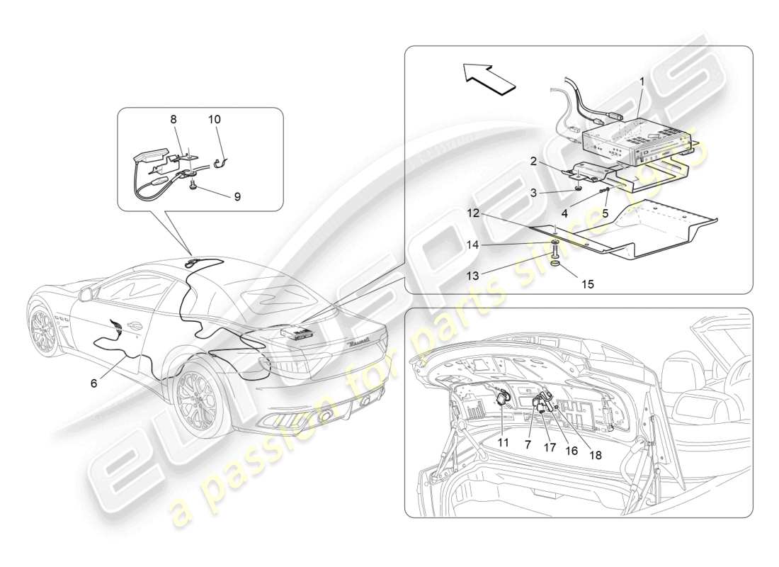 maserati grancabrio mc (2013) diagramme des pièces du système informatique