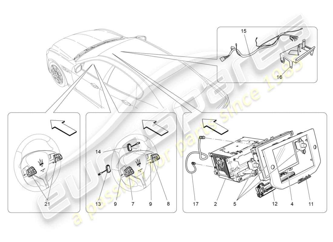 maserati ghibli (2016) diagramme des pièces du système informatique