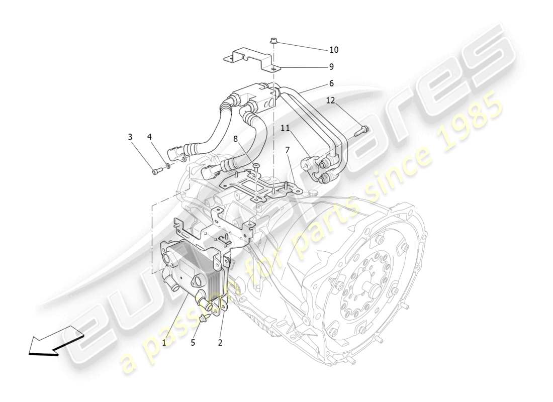 maserati ghibli fragment (2022) schéma des pièces de lubrification et de refroidissement de l'huile de boîte de vitesses