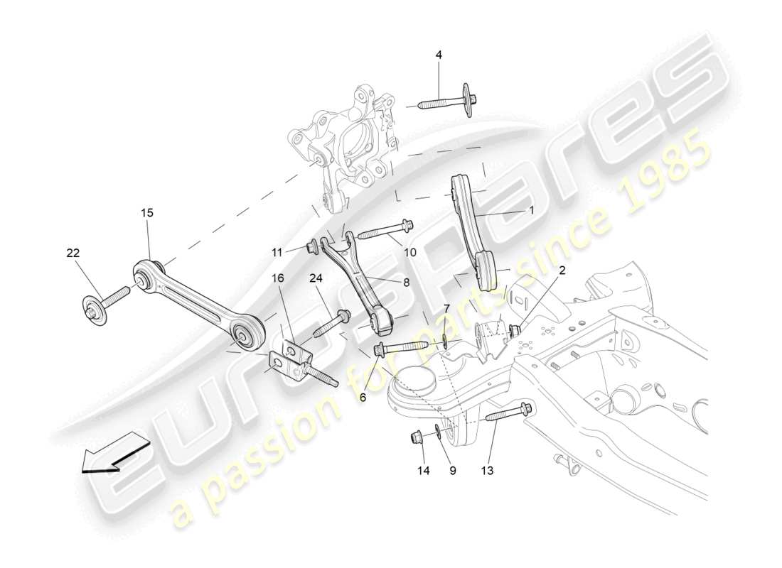 maserati ghibli fragment (2022) suspension arrière schéma des pièces