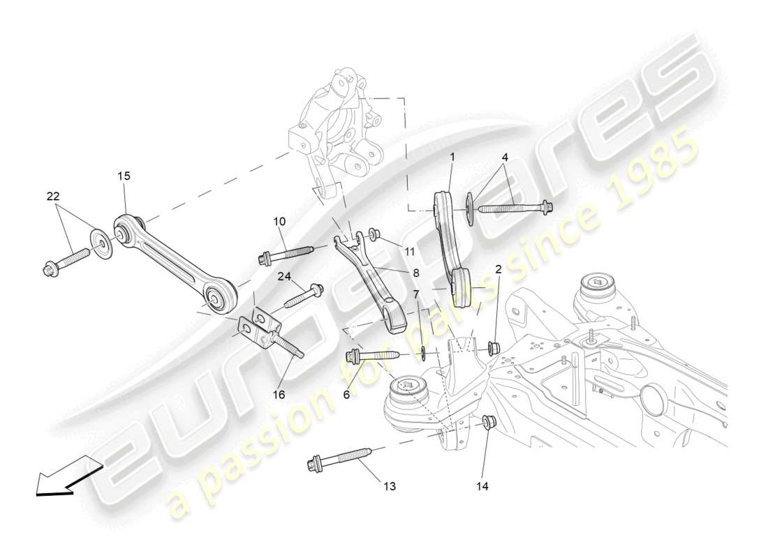 maserati levante (2020) suspension arrière schéma des pièces