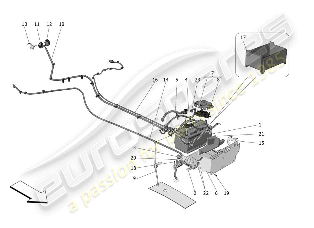 maserati mc20 (2023) production et accumulation d'énergie schéma des pièces