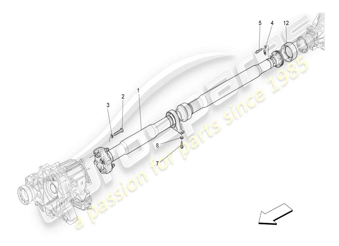 maserati ghibli (2019) arbre de transmission schéma des pièces