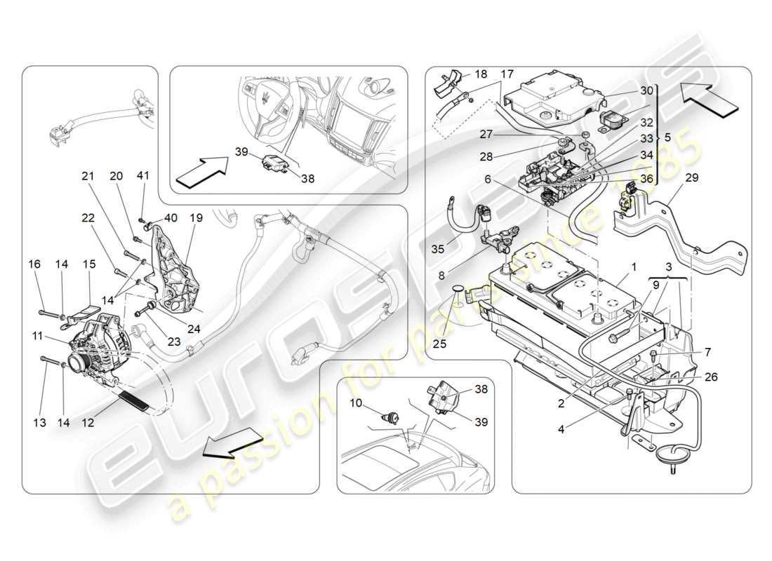 maserati levante modena (2022) diagramme des pièces de production et d'accumulation d'énergie