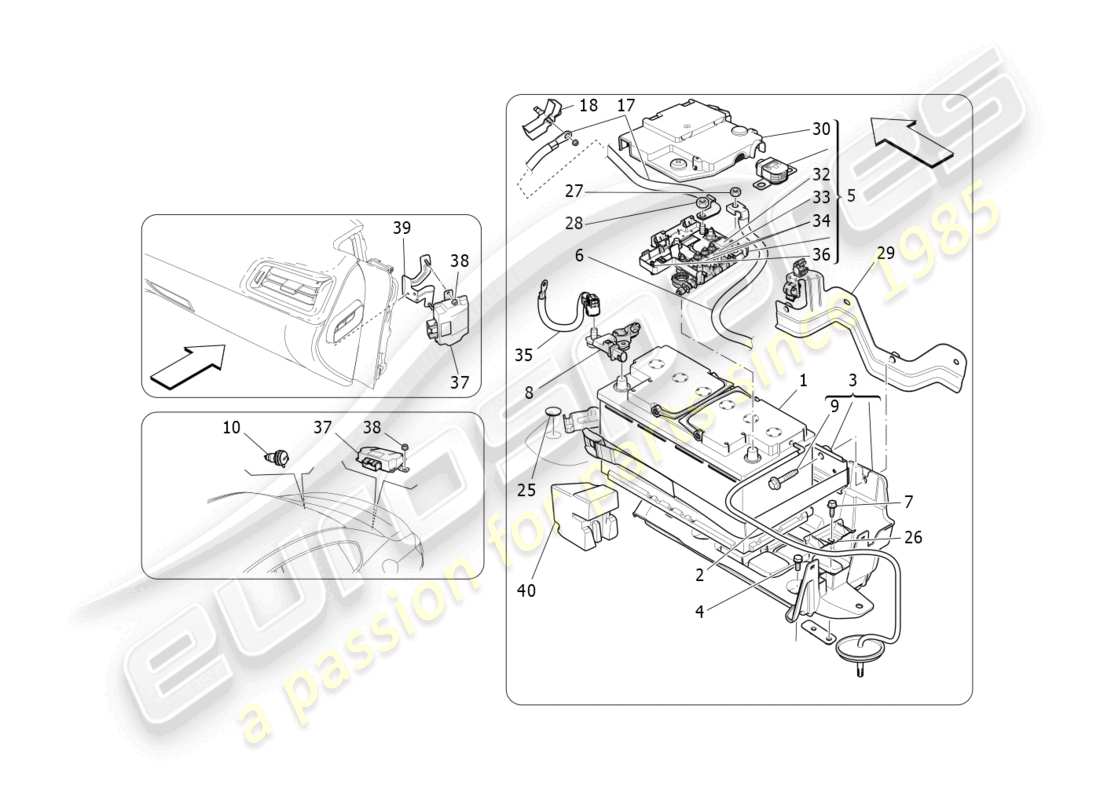 maserati ghibli fragment (2022) diagramme des pièces de production et d'accumulation d'énergie