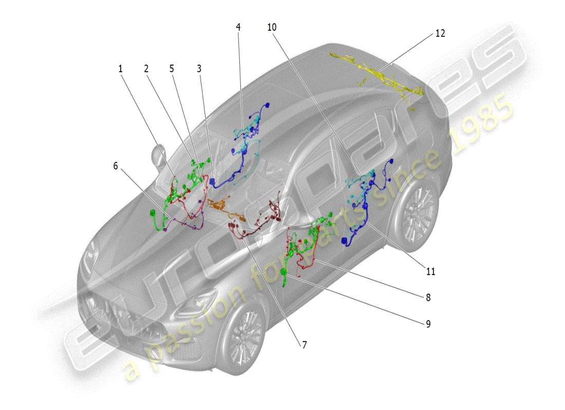 maserati grecale modena (2023) câblage principal schéma des pièces