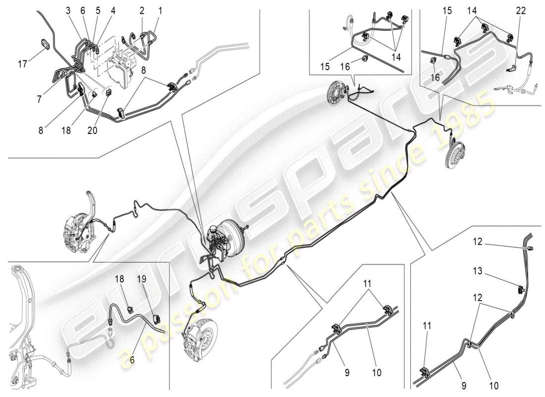 maserati ghibli (2019) lignes diagramme de pièce