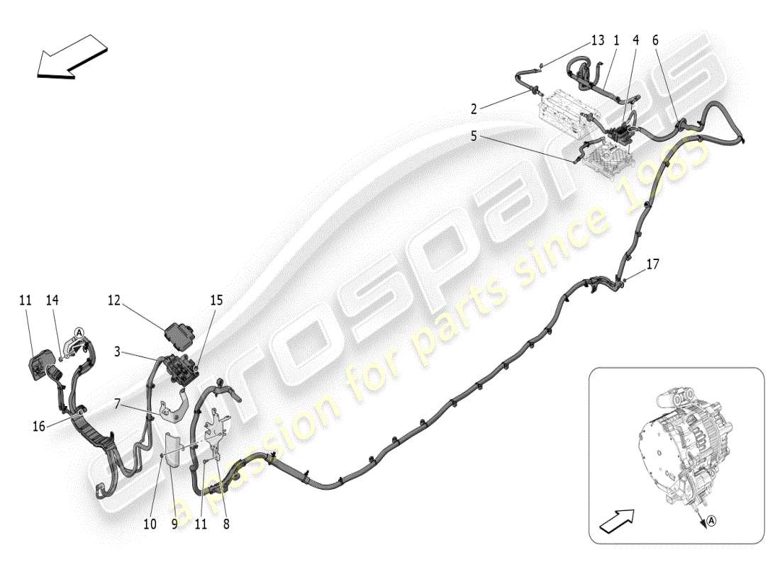 maserati grecale modena (2023) schéma des pièces du câblage principal