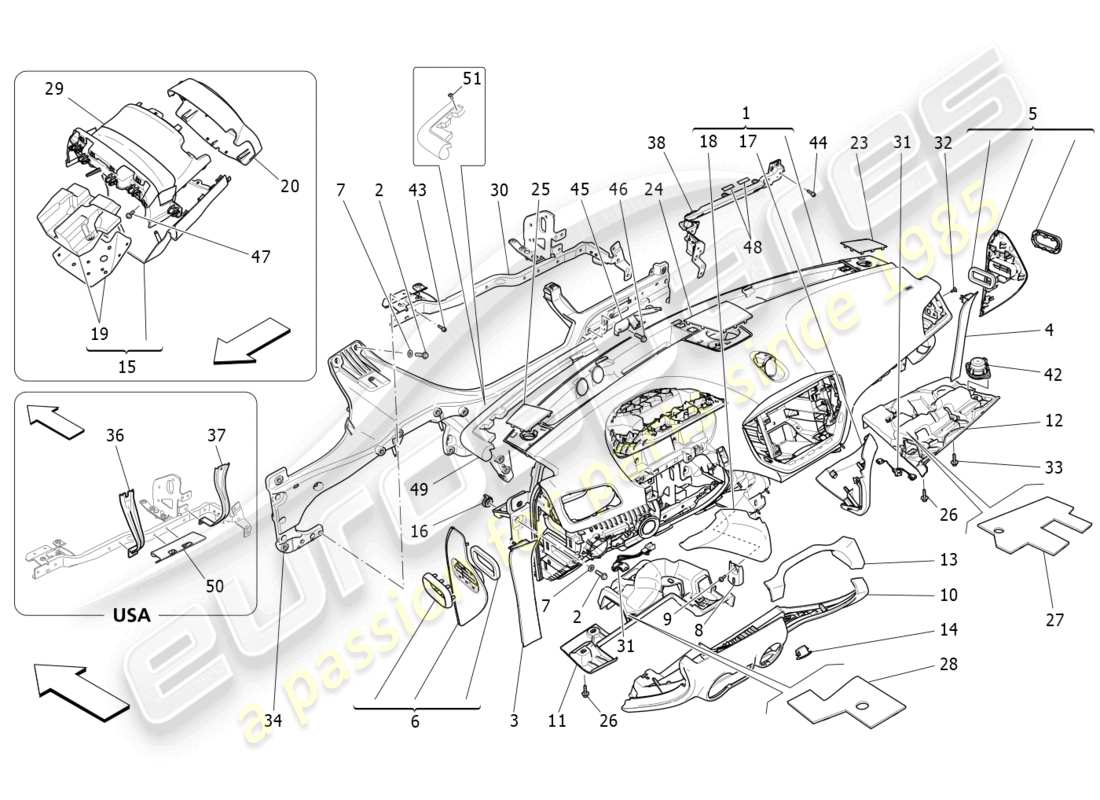 maserati ghibli fragment (2022) unité de tableau de bord schéma des pièces