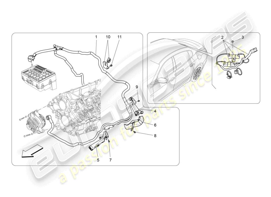 maserati levante trofeo (2020) câblage principal schéma des pièces