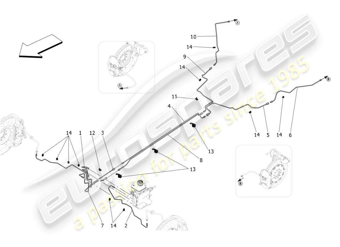 maserati mc20 cielo (2023) lignes diagramme de pièce