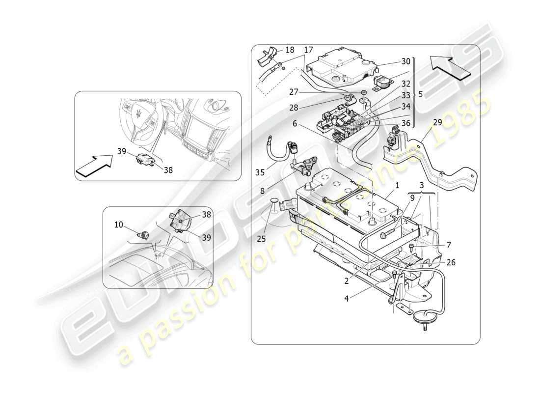 maserati levante gt (2022) diagramme des pièces de production et d'accumulation d'énergie