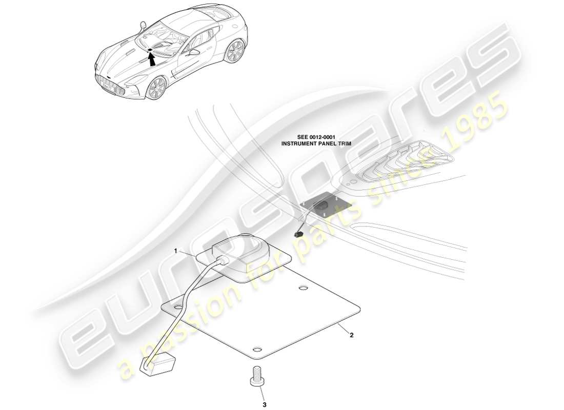aston martin one-77 (2011) antenne gps schéma des pièces