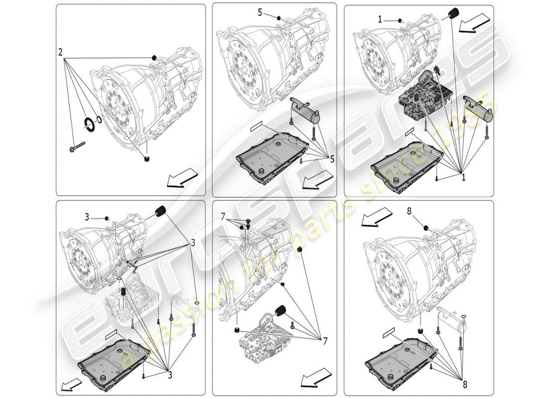 maserati grecale modena (2023) schéma des pièces des carters de boîte de vitesses