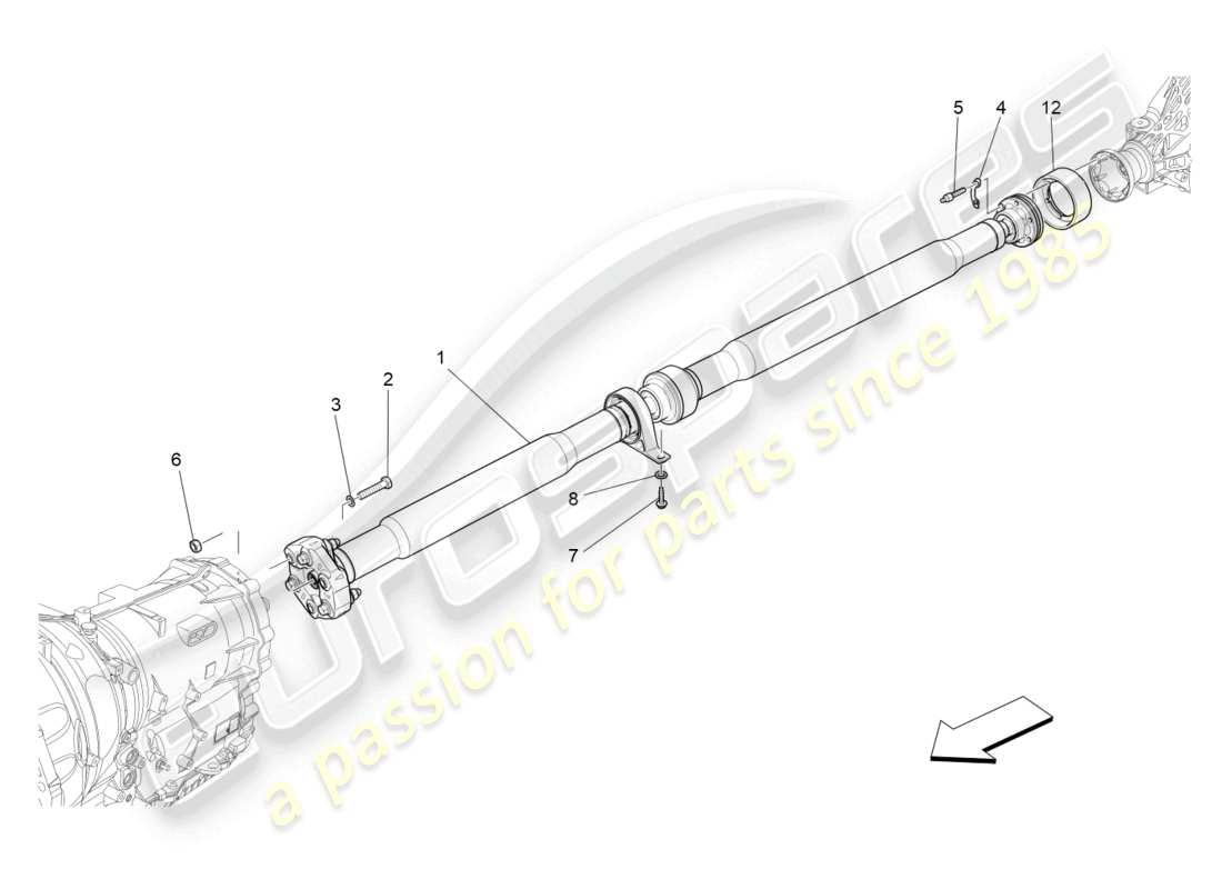 maserati quattroporte (2018) arbre de transmission schéma des pièces
