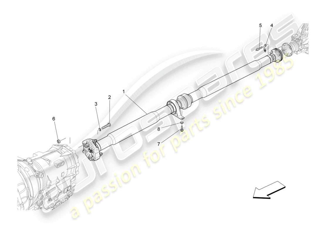 maserati quattroporte (2018) arbre de transmission schéma des pièces