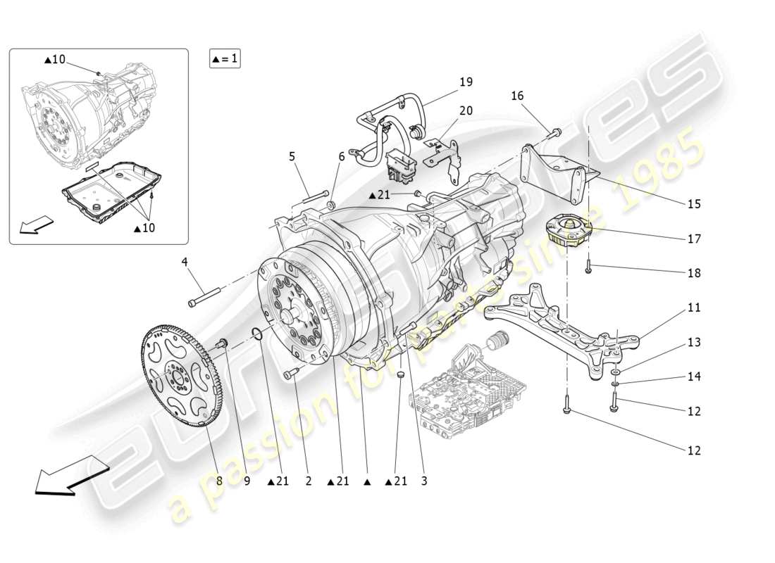 maserati ghibli fragment (2022) carters de boîte de vitesses schéma des pièces