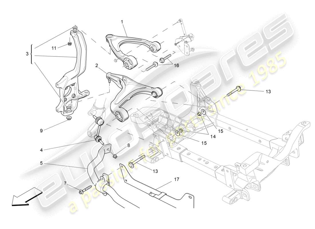 maserati levante (2020) suspension avant schéma des pièces