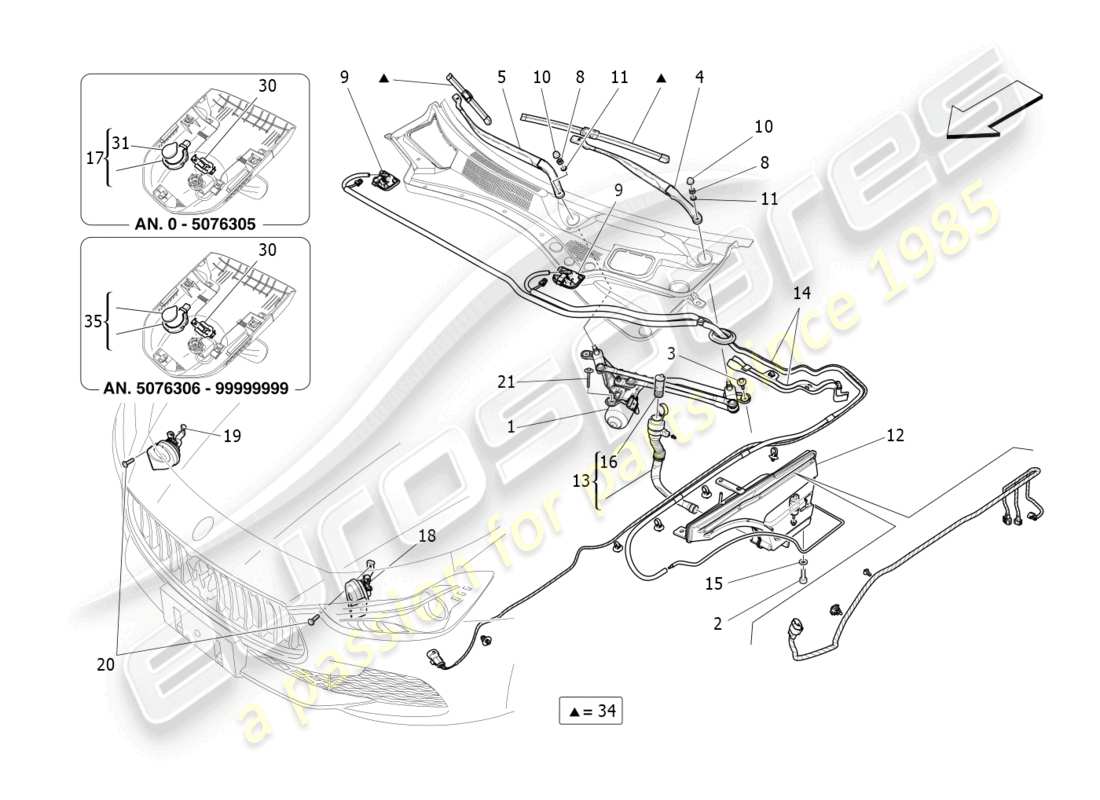 maserati ghibli fragment (2022) schéma des pièces des dispositifs externes du véhicule