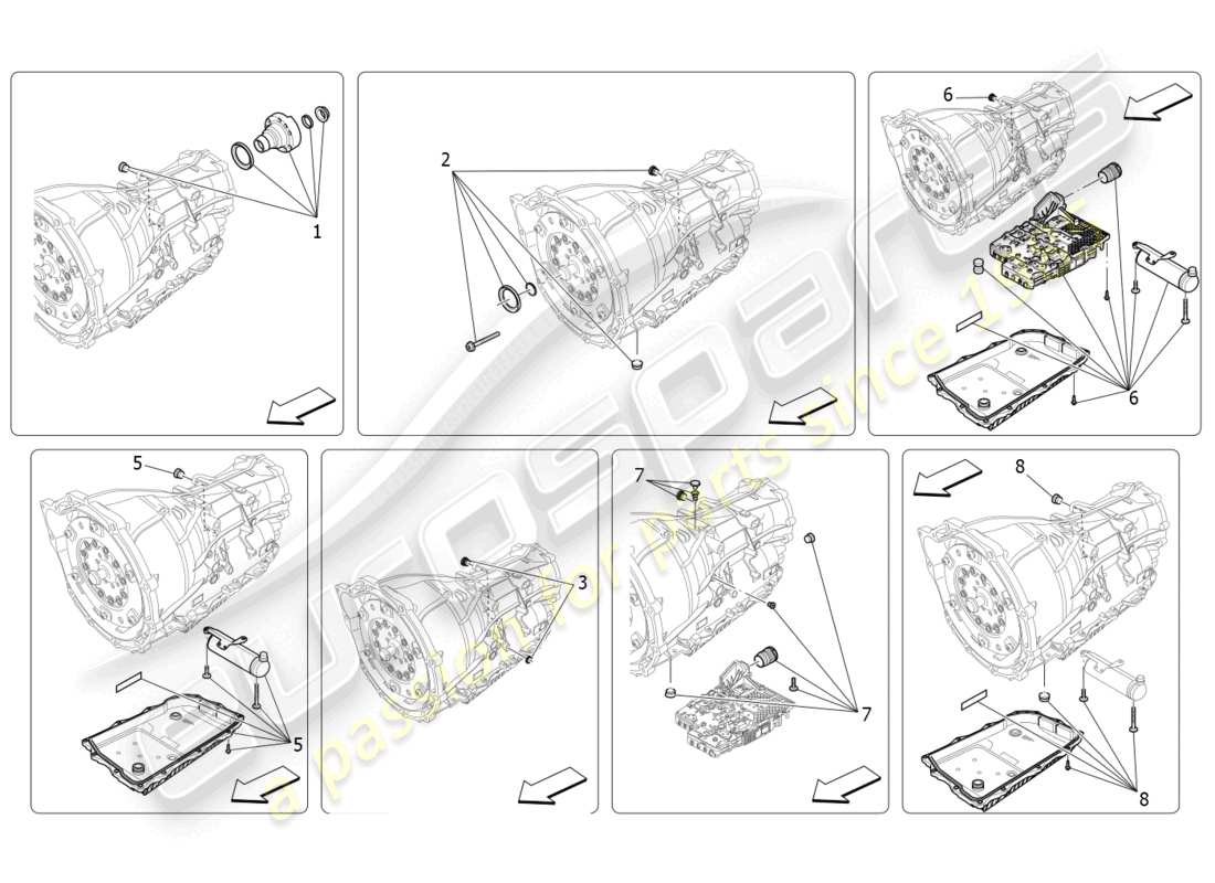 maserati ghibli fragment (2022) schéma des pièces des carters de boîte de vitesses