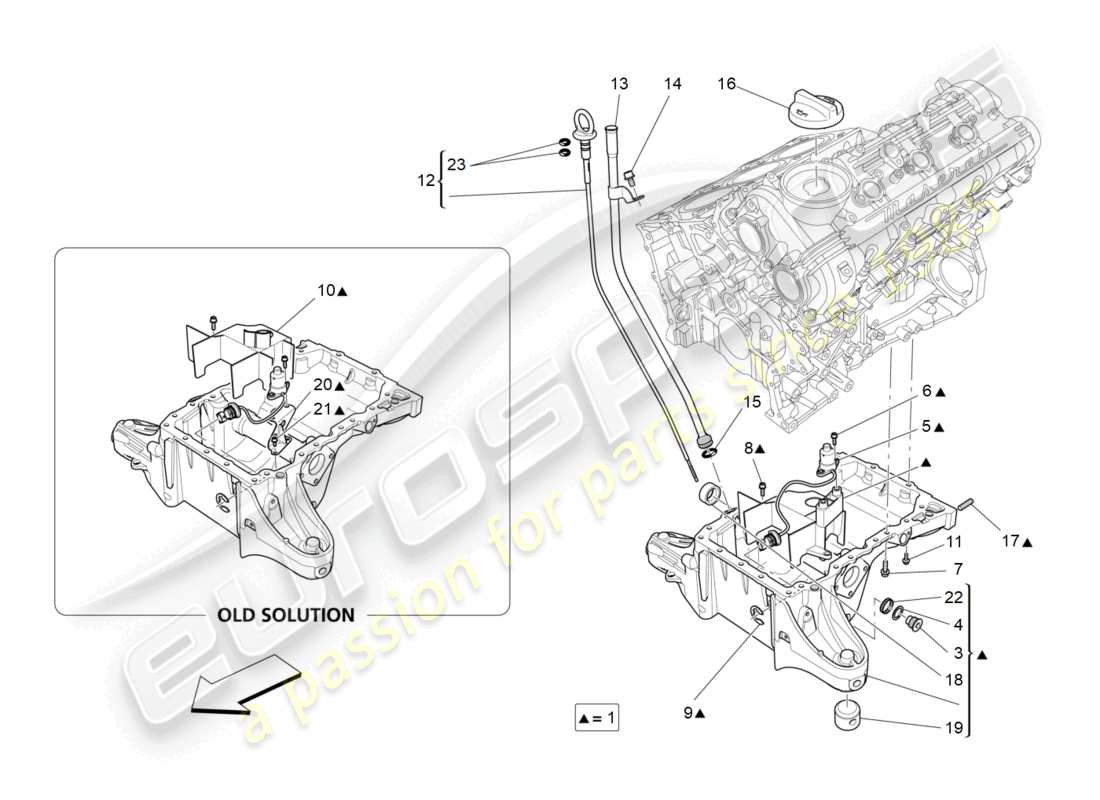 maserati levante tributo (2021) système de lubrification : circuit et collecte schéma des pièces