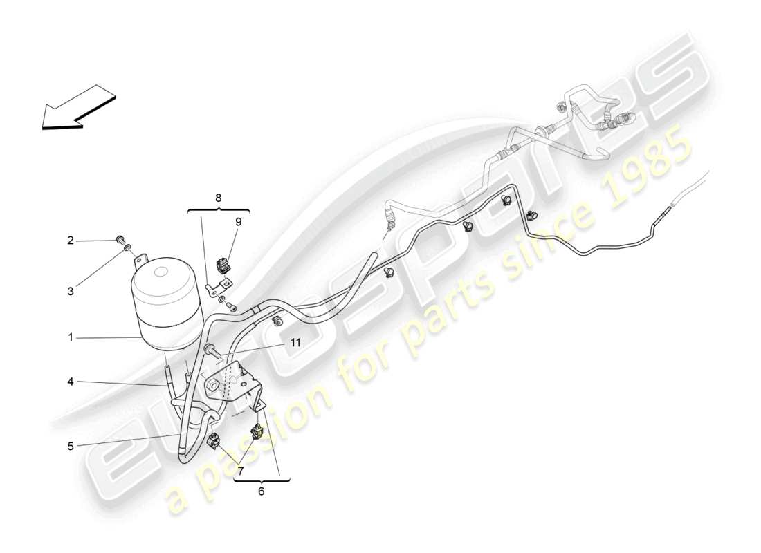 maserati levante modena (2022) schéma des pièces du système d'air supplémentaire