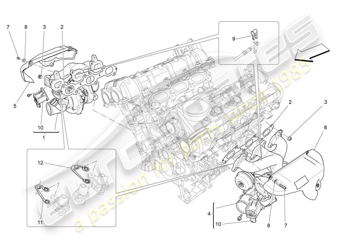 maserati ghibli fragment (2022) système de suralimentation : équipements schéma des pièces