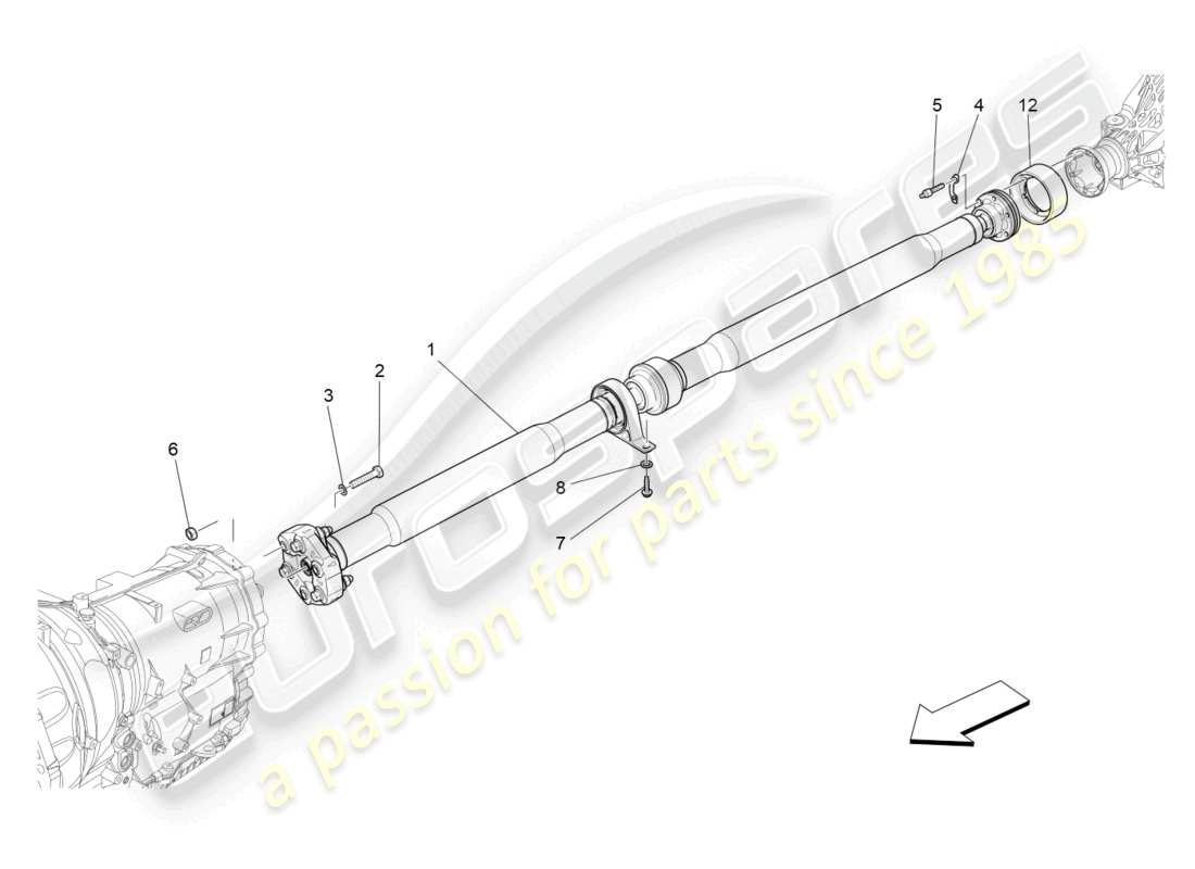 maserati ghibli fragment (2022) arbre de transmission schéma des pièces
