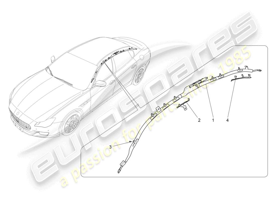maserati quattroporte (2018) diagramme des pièces du système de sacs à fenêtre