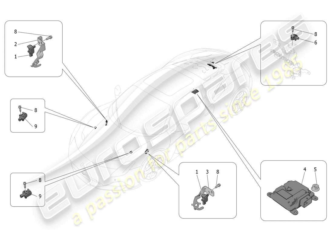 maserati mc20 (2023) commande électronique (suspension) schéma des pièces