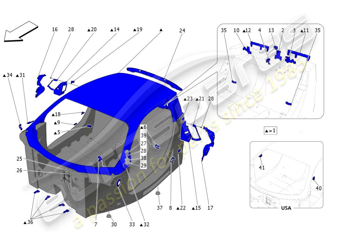 maserati mc20 (2023) monocoque centrale schéma des pièces