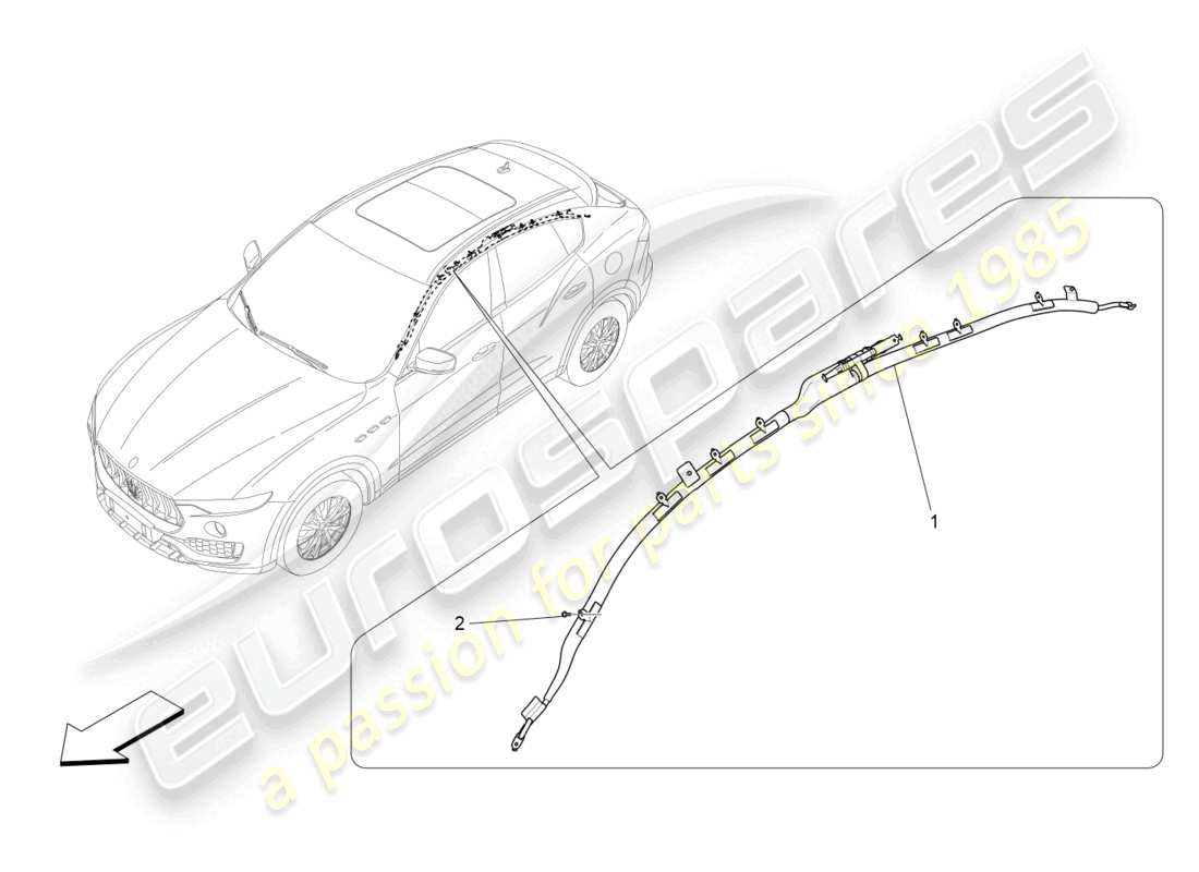 maserati levante modena (2022) diagramme des pièces du système de sacs à fenêtre