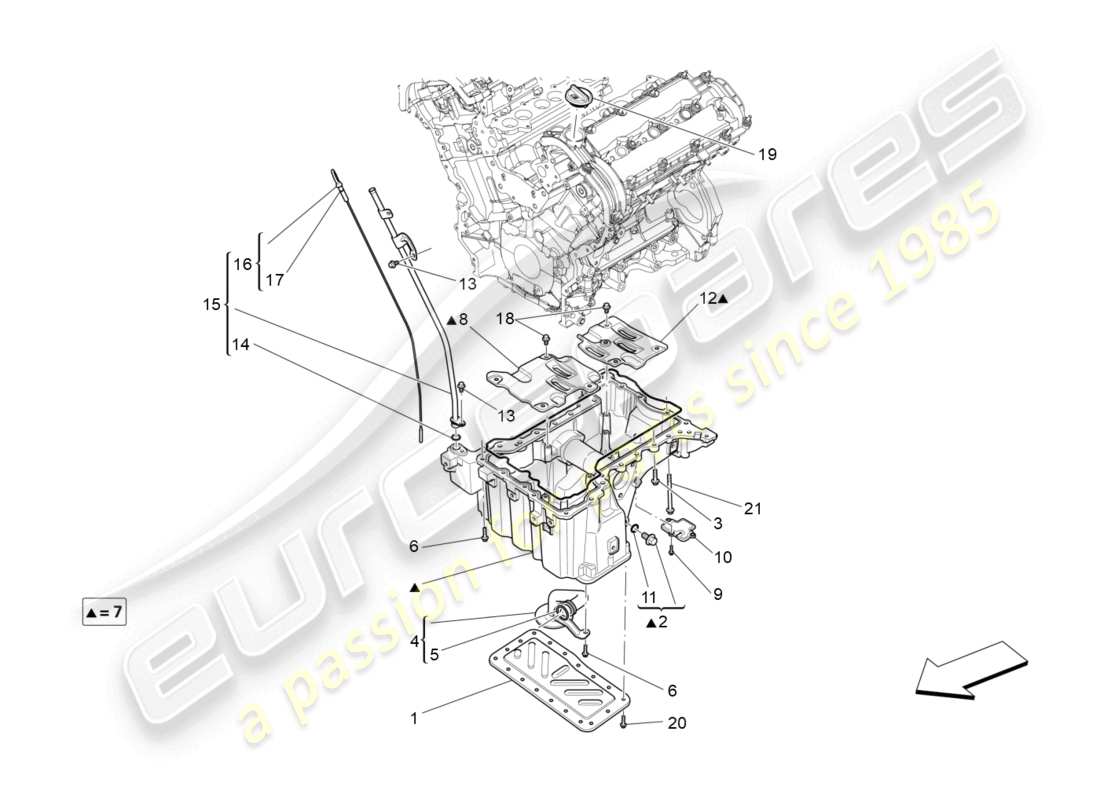 maserati levante (2020) système de lubrification : circuit et collecte schéma des pièces