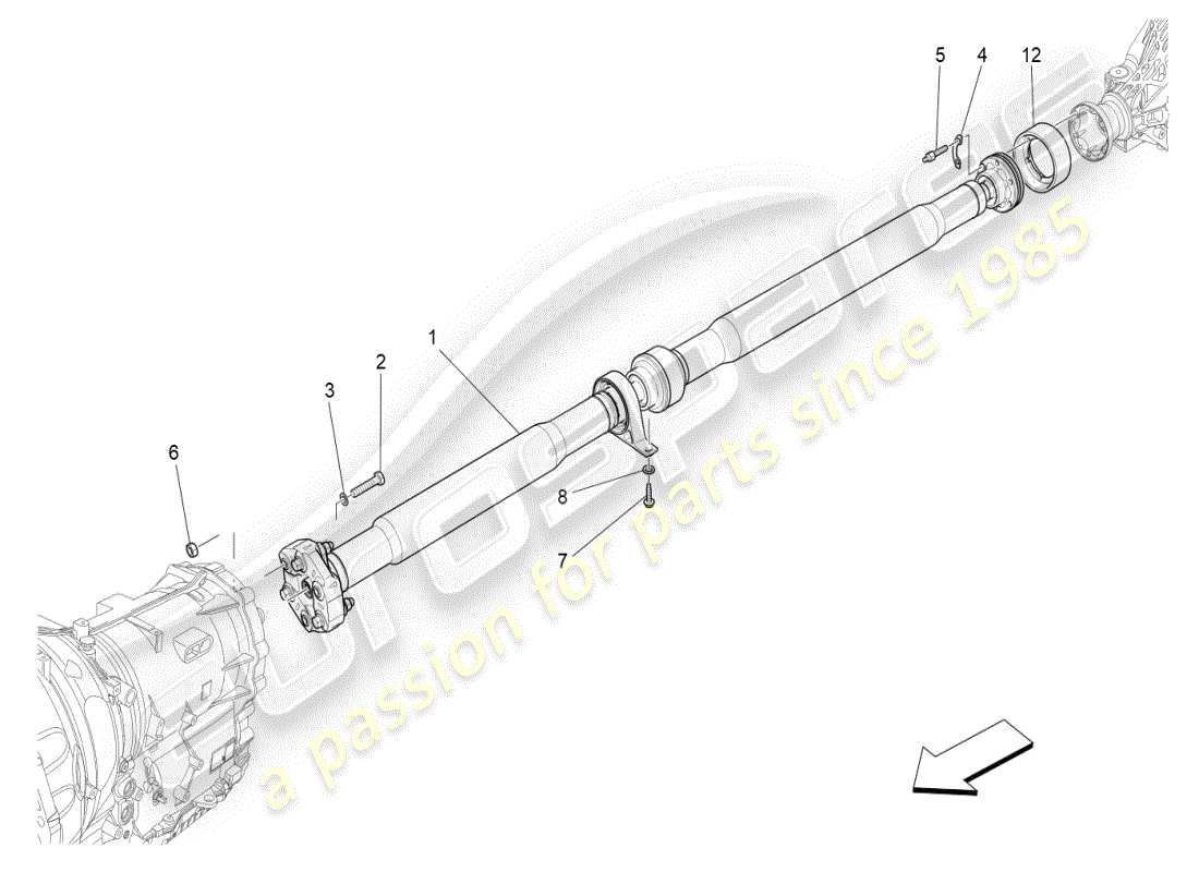 maserati ghibli (2019) arbre de transmission schéma des pièces