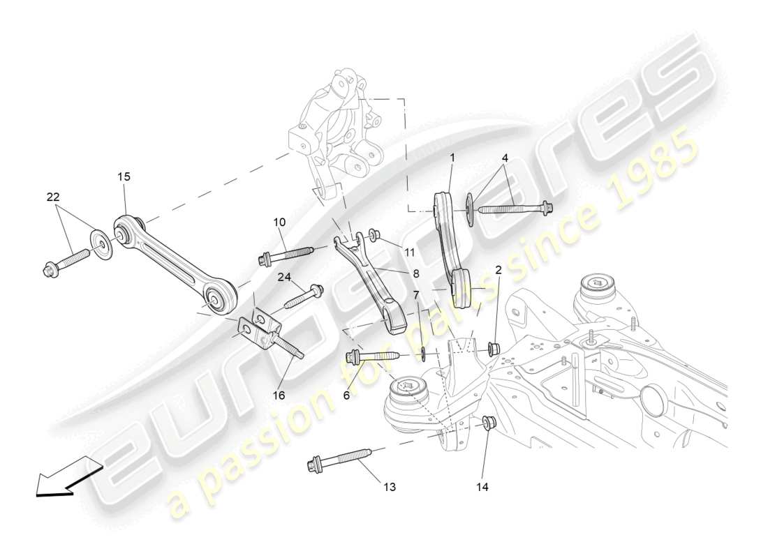 maserati levante modena (2022) suspension arrière schéma des pièces