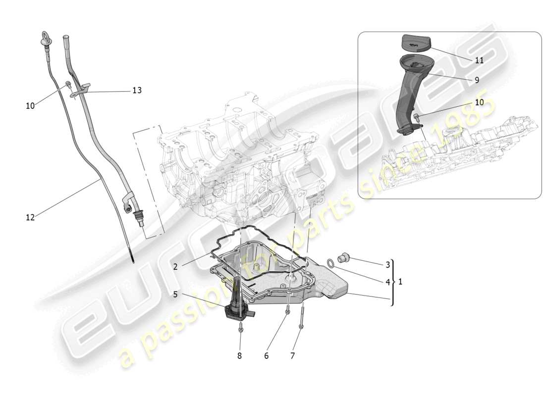 maserati grecale trofeo (2023) système de lubrification : schéma des circuits et des pièces de collecte