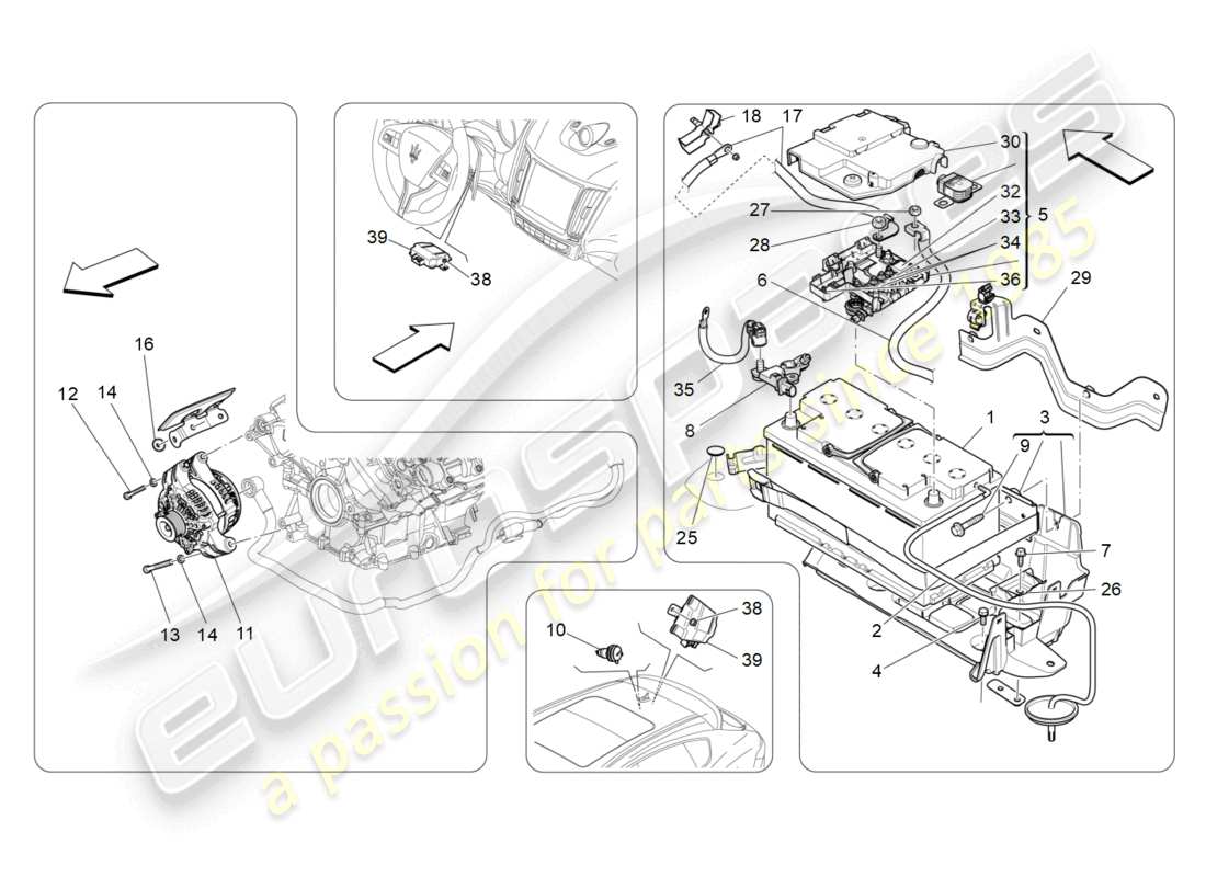 maserati levante trofeo (2020) production et accumulation d'énergie schéma des pièces