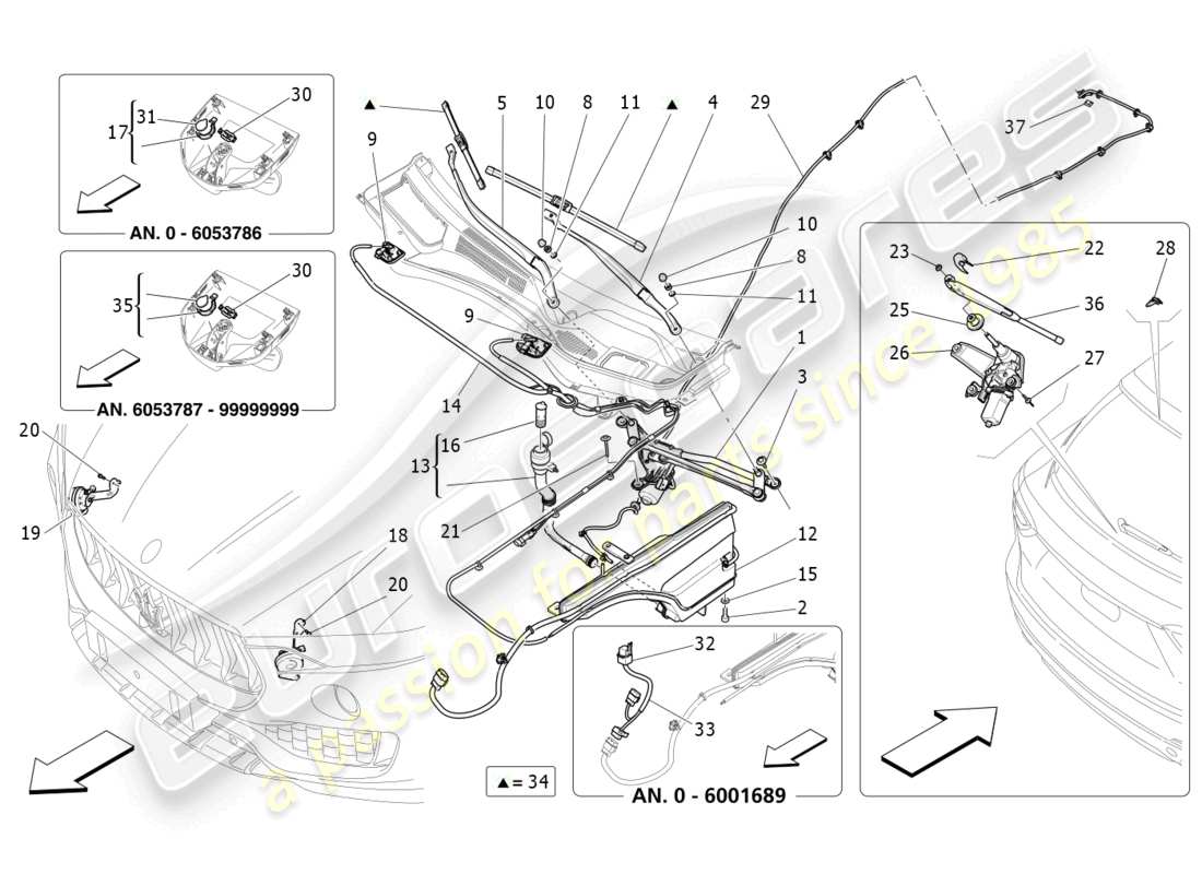 maserati levante trofeo (2020) appareils externes du véhicule schéma des pièces