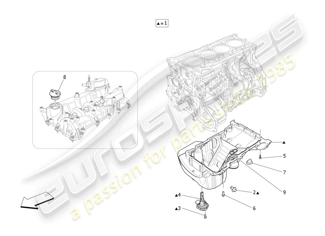 maserati ghibli fragment (2022) système de lubrification : schéma des circuits et des pièces de collecte
