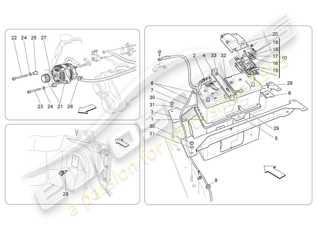 maserati grancabrio mc (2013) production et accumulation d'énergie schéma des pièces