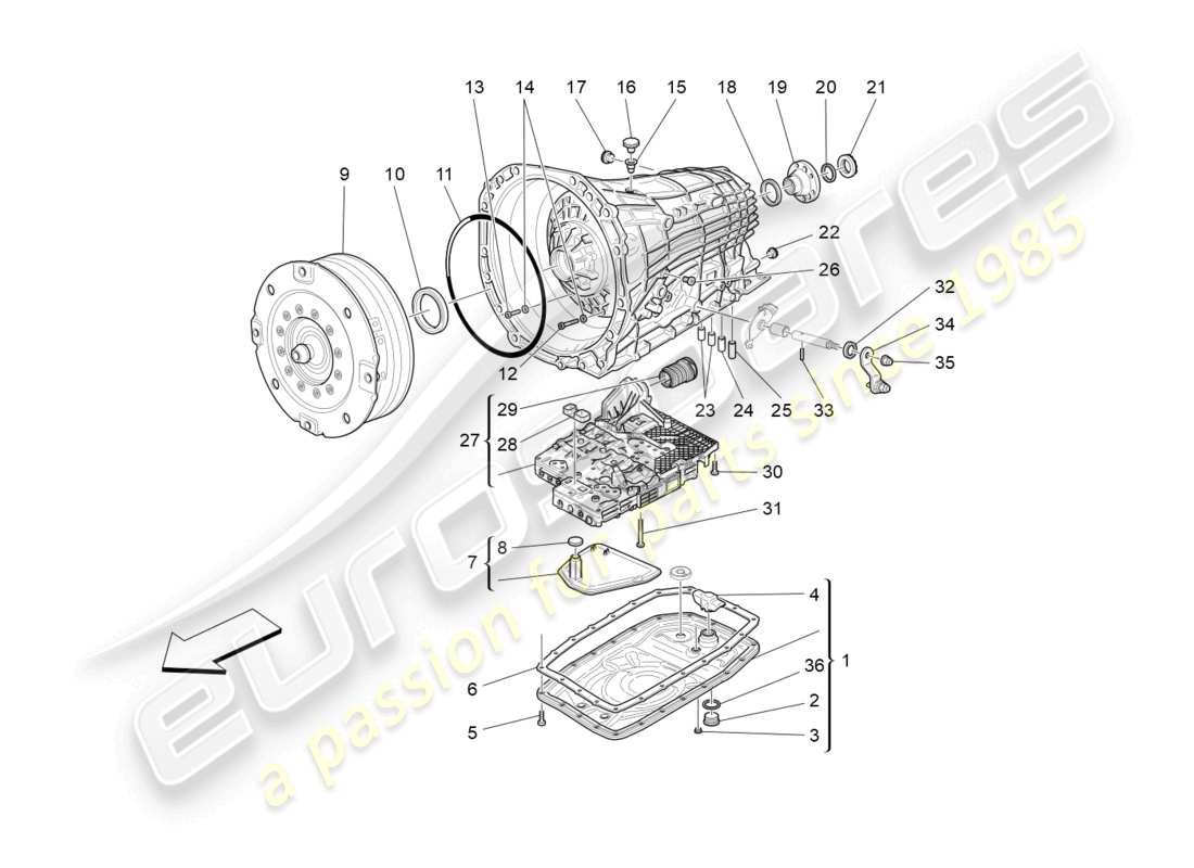maserati grancabrio mc (2013) carters de boîte de vitesses schéma des pièces