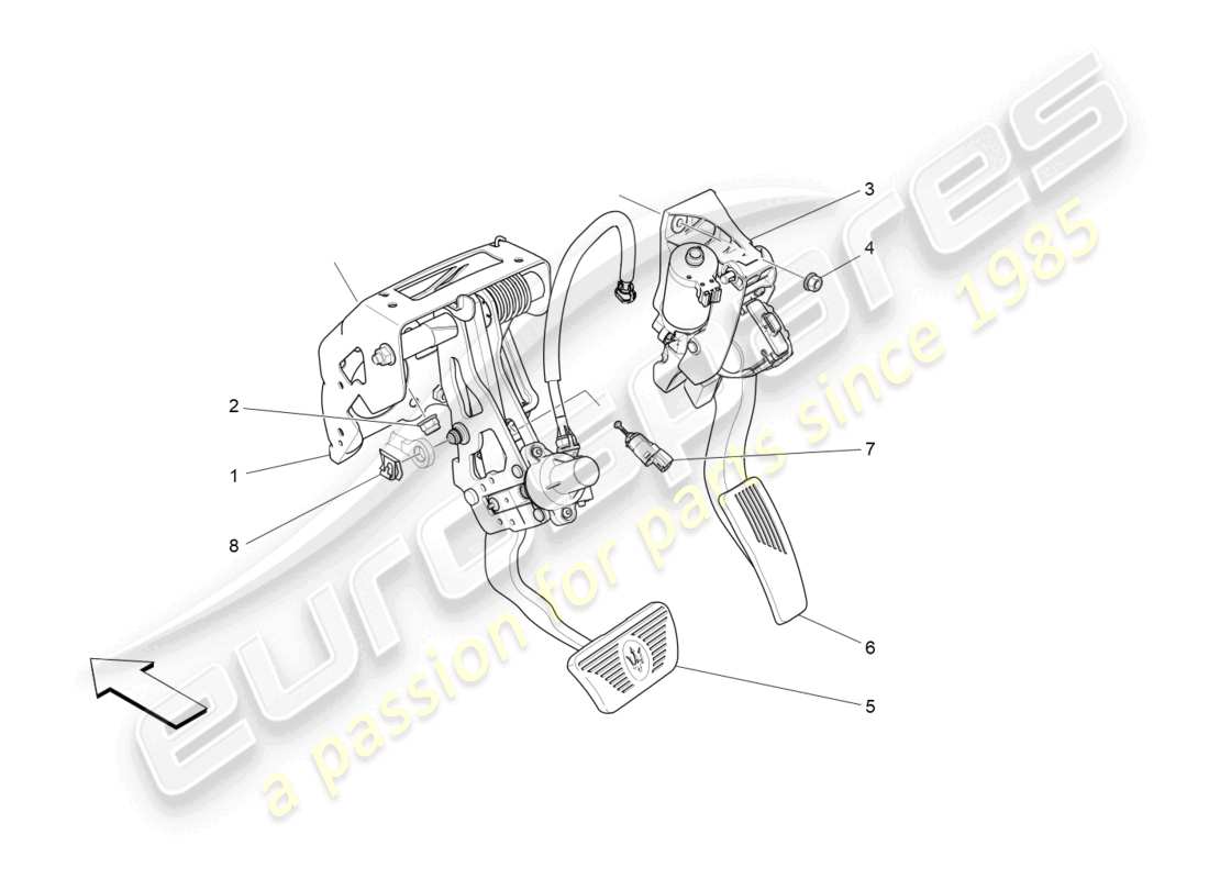 maserati levante (2020) unité complète de pédalier schéma des pièces