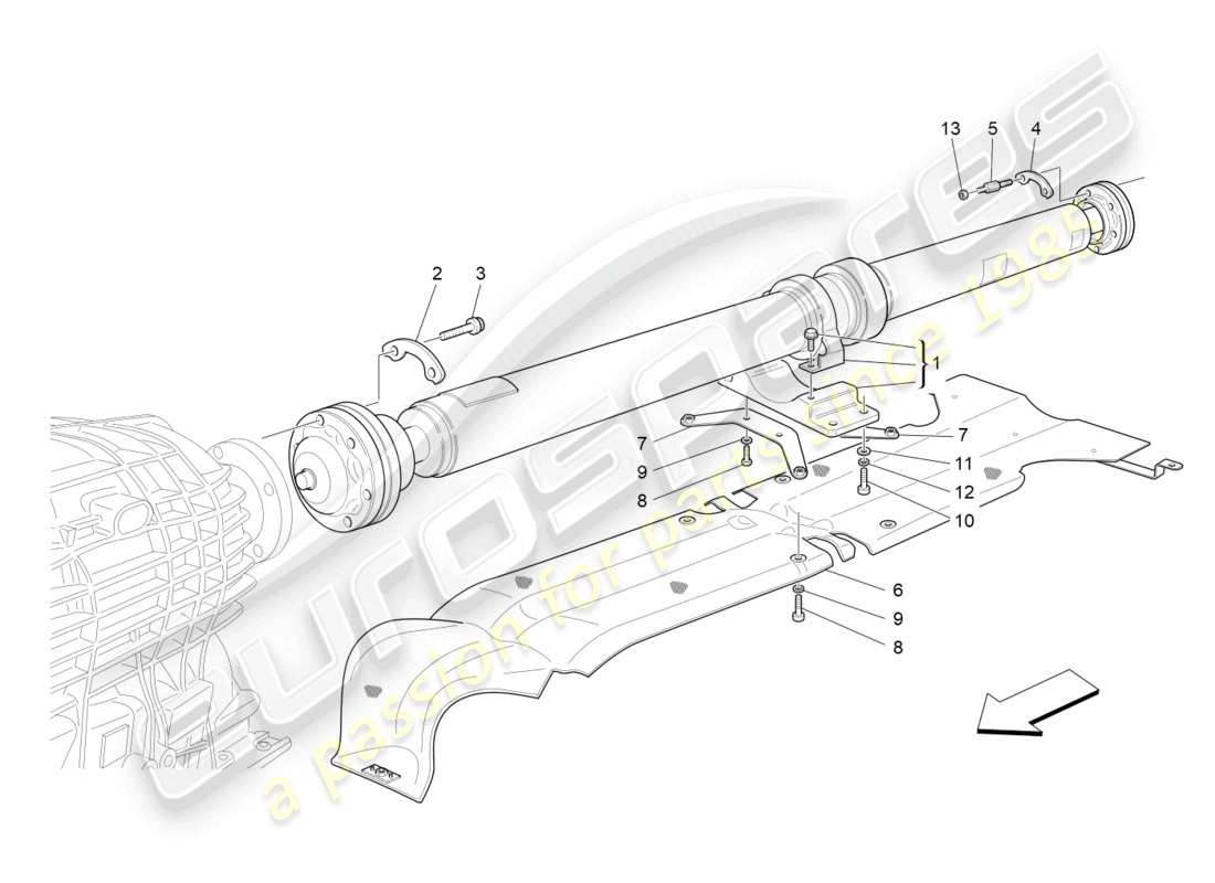 maserati grancabrio mc (2013) arbre de transmission schéma des pièces