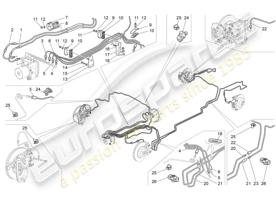 maserati grancabrio mc (2013) lignes diagramme de pièce