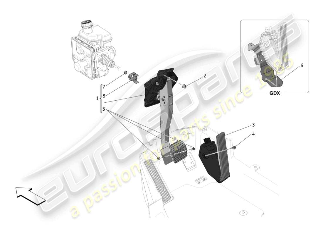 maserati mc20 (2023) unité complète de pédalier schéma des pièces
